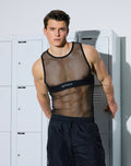 Mesh Monotone Tank Black