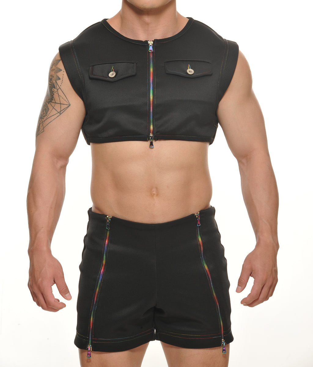 NEWARK Neophrene Zippered Crop Top