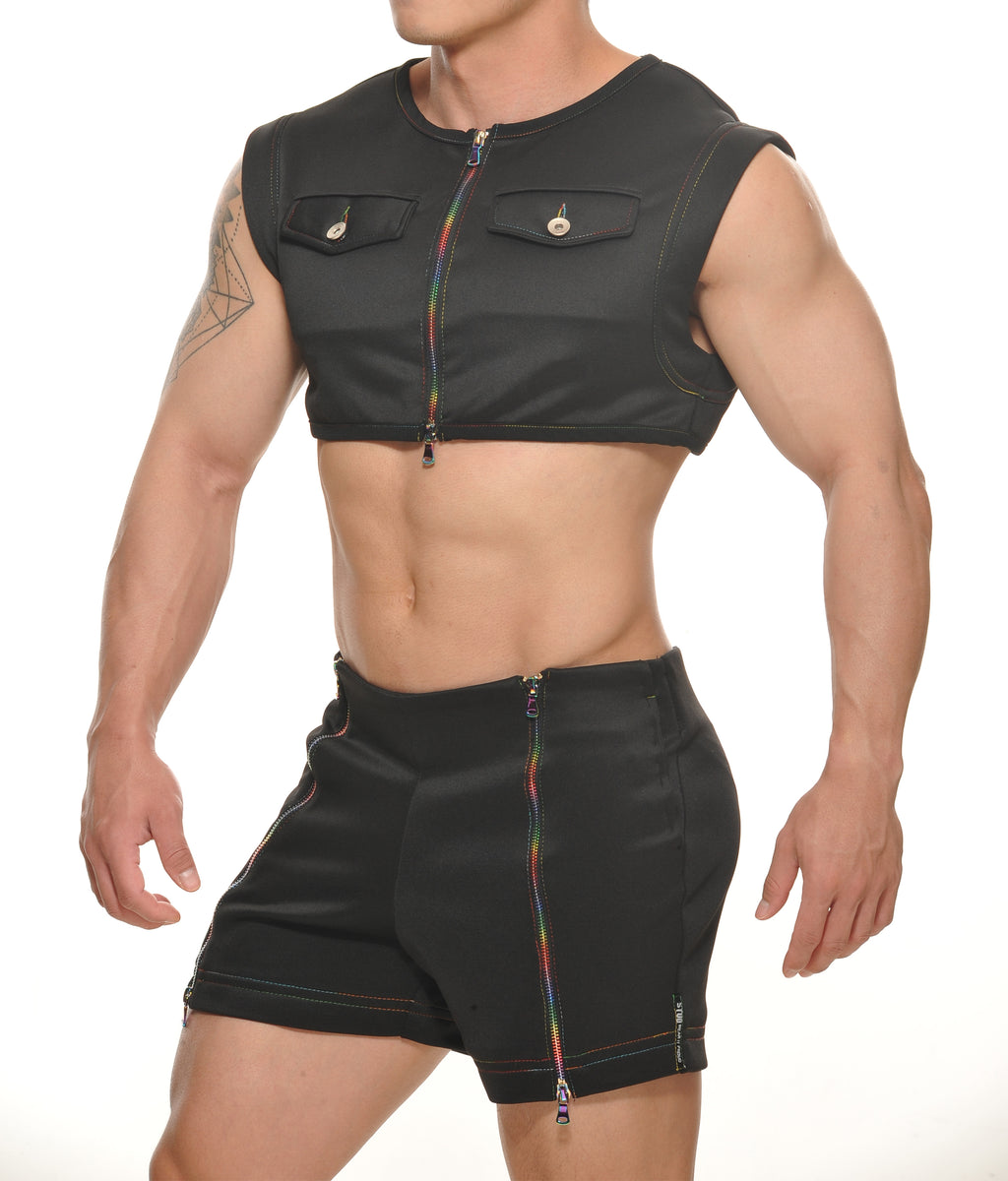 NEWARK Neophrene Zippered Crop Top