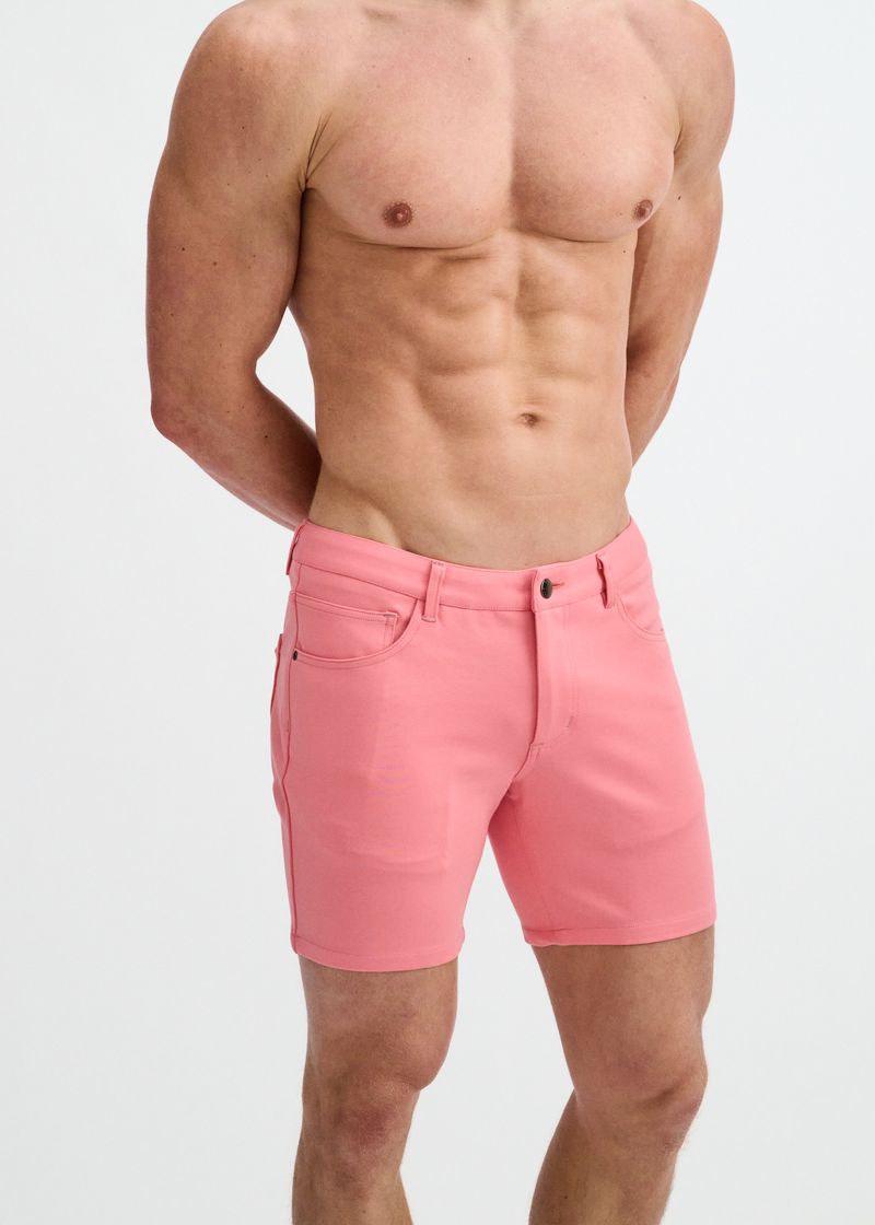 5" Stretch Knit Jean Short - Crepe Pink Crepe Pink
