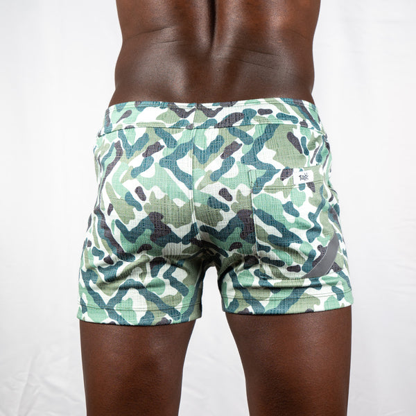 Camo Linen Texture Shorts