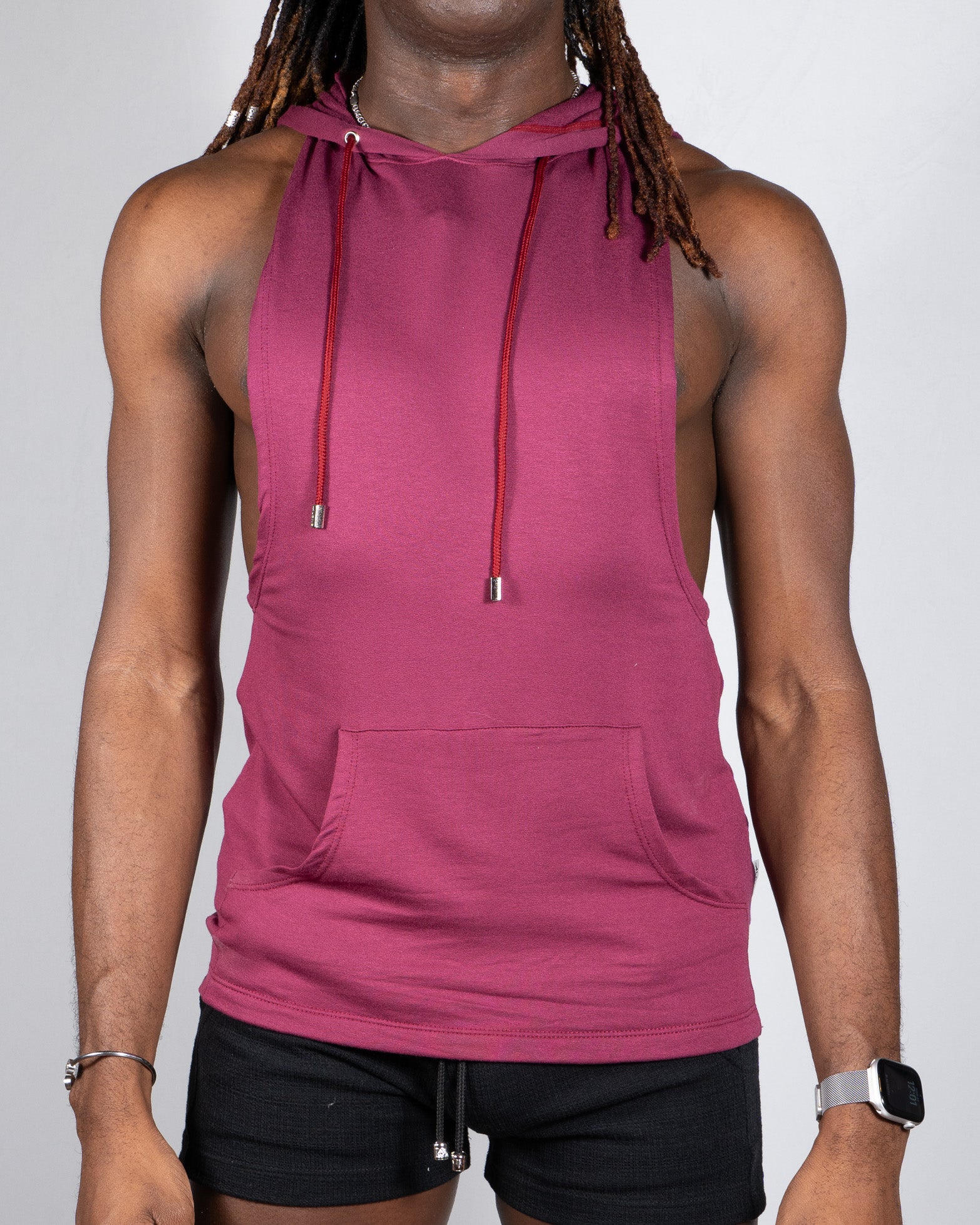 Sleeveless Hoodie Burgundy