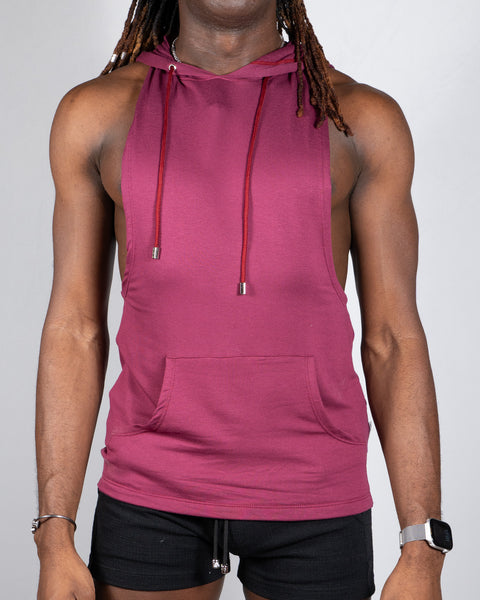 Solid Color Light Hoodies Burgundy