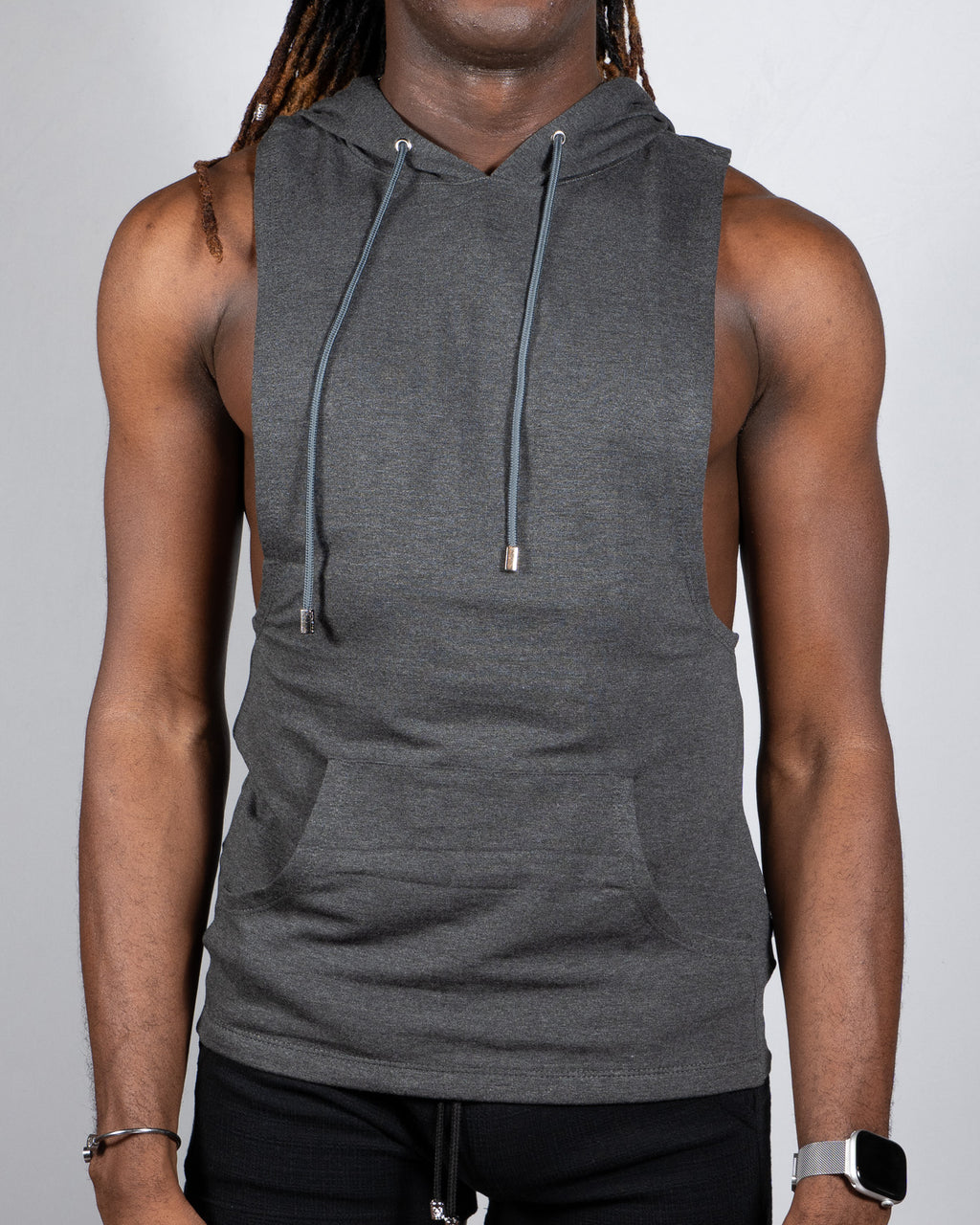 Sleeveless Hoodie Dark Grey
