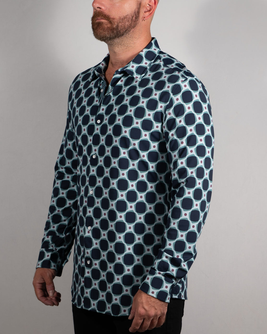 Peacock Squares Long Sleeve Shirt