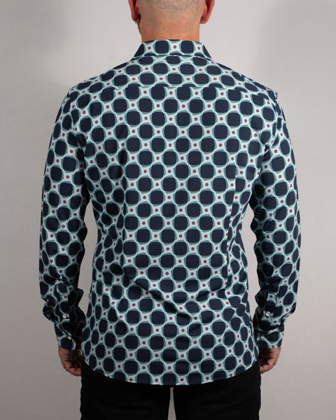 Peacock Squares Long Sleeve Shirt