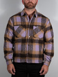 Snap Plaid Overshirt Purple