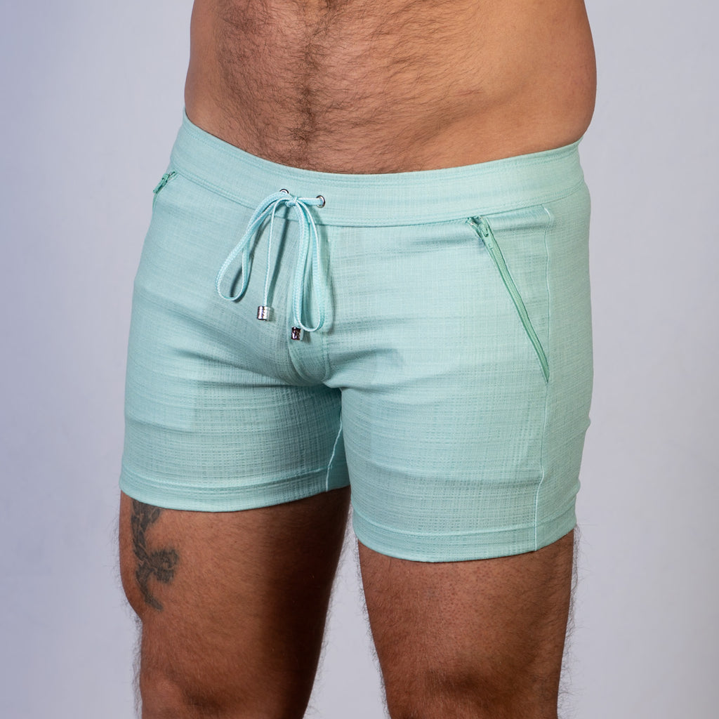 Linen Texture Zipper Shorts