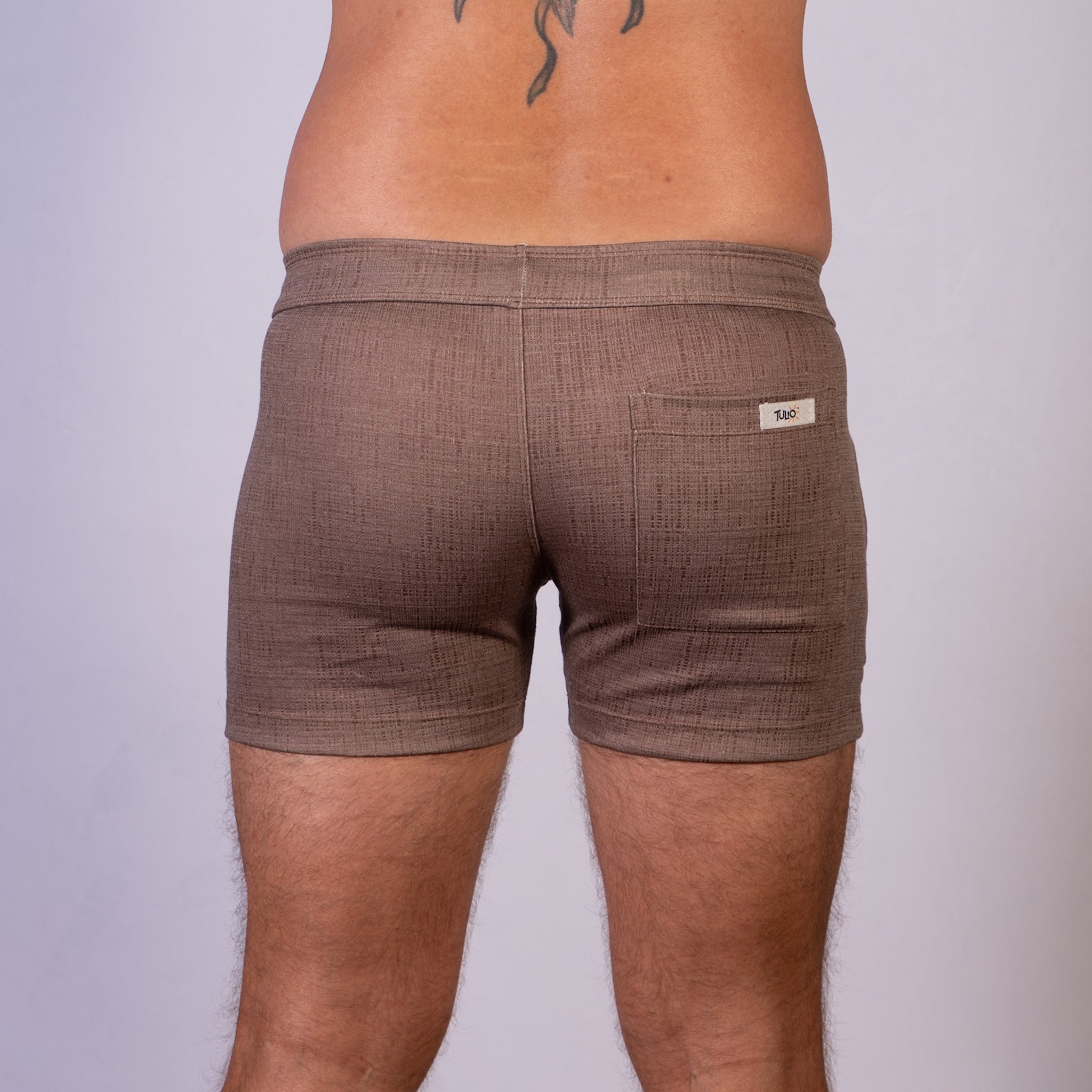 Linen Texture Zipper Shorts