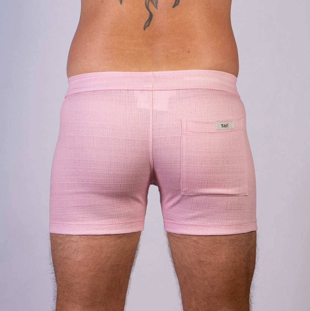 Linen Texture Zipper Shorts