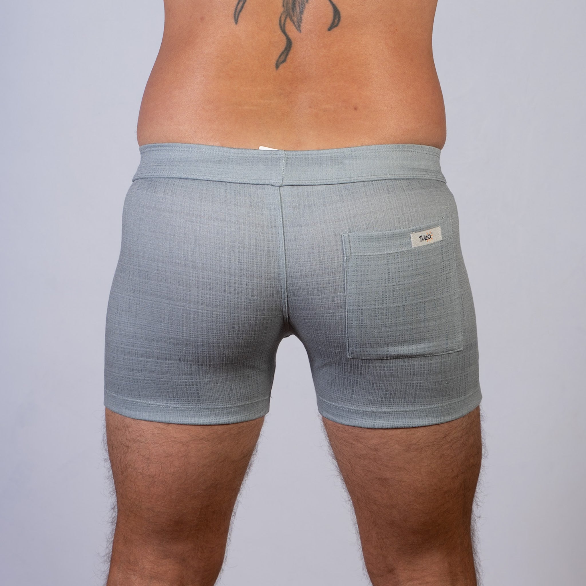 Linen Texture Zipper Shorts