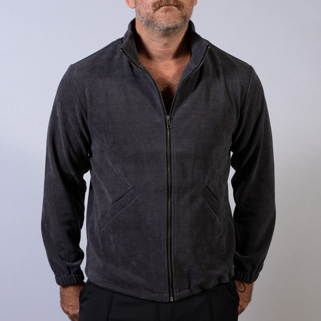 Chenille Zip Up Jacket Charcoal