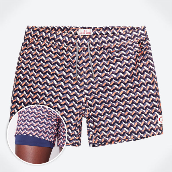 Geometric Wave Swim Shorts