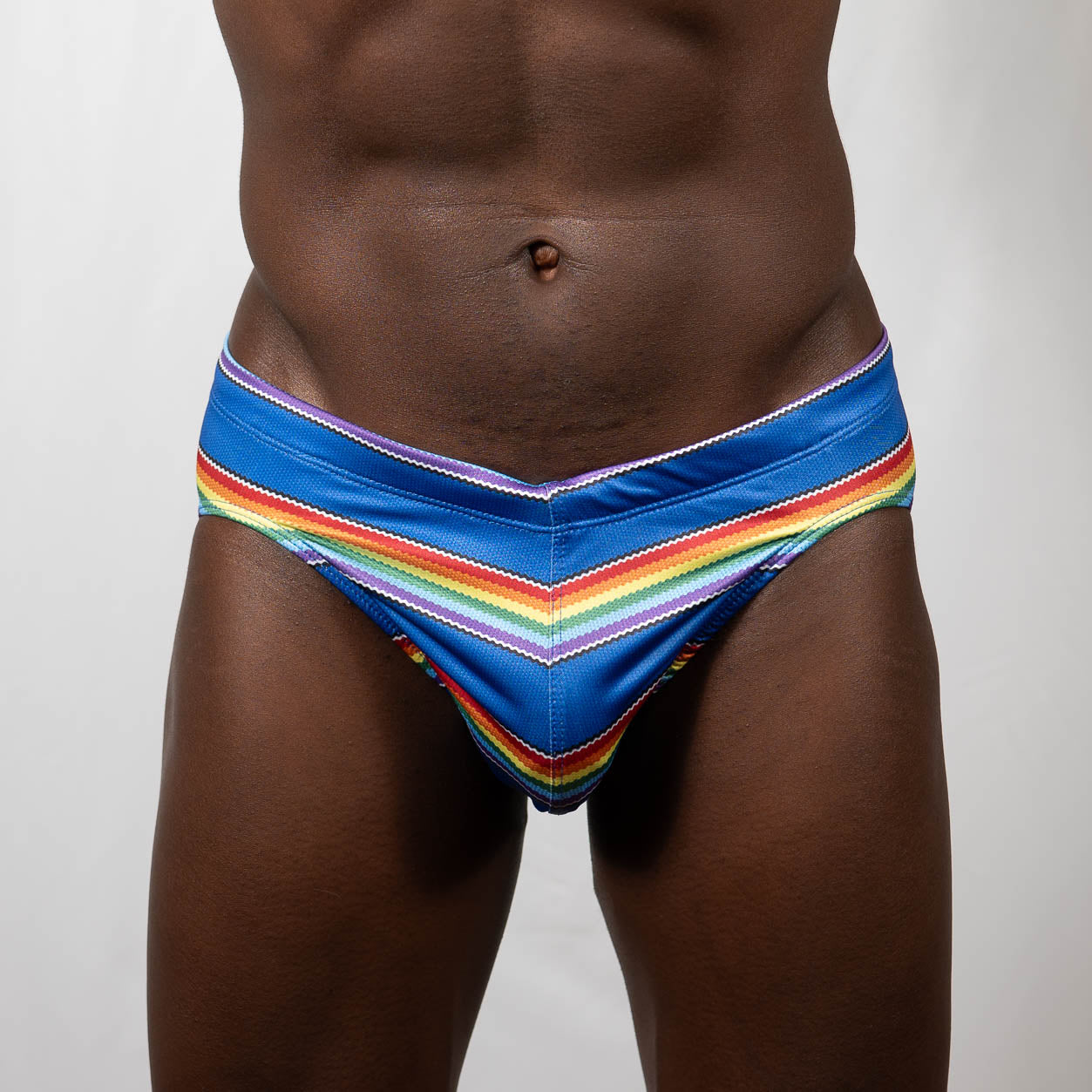 PRIDE Stripe Swim Brief Rainbow