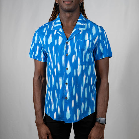 Animal Paint Resort Shirt Blue