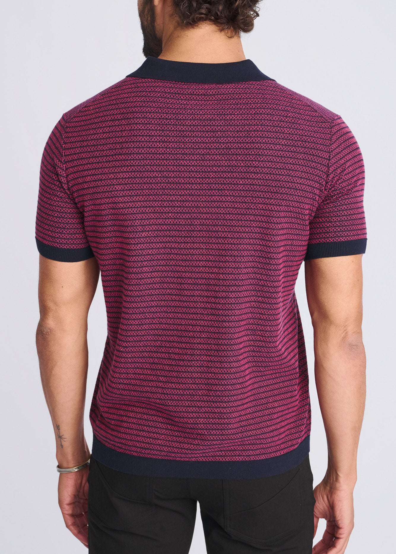 Two Tone Textured Cotton Polo