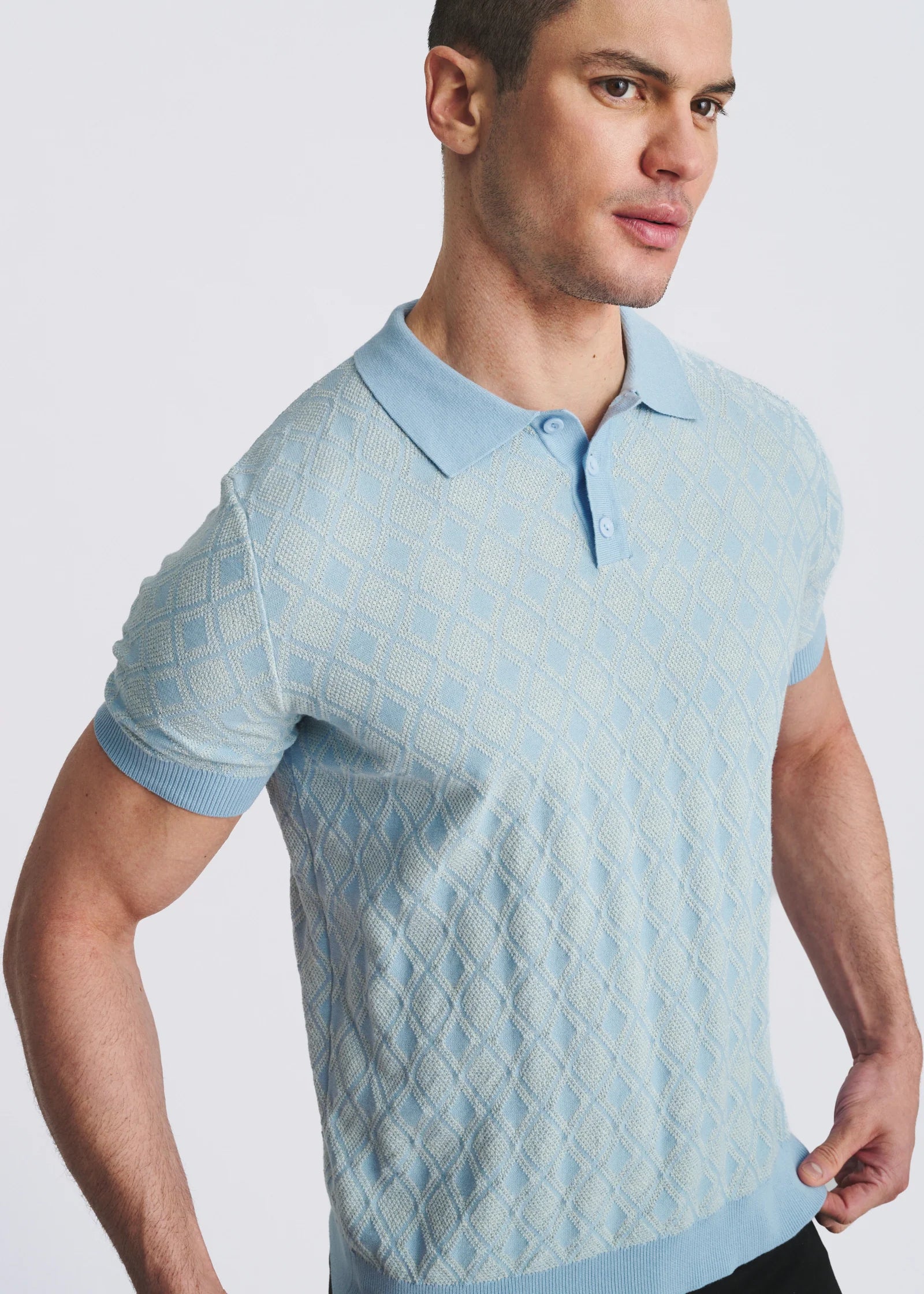 Cotton 3-Button Knit Polo