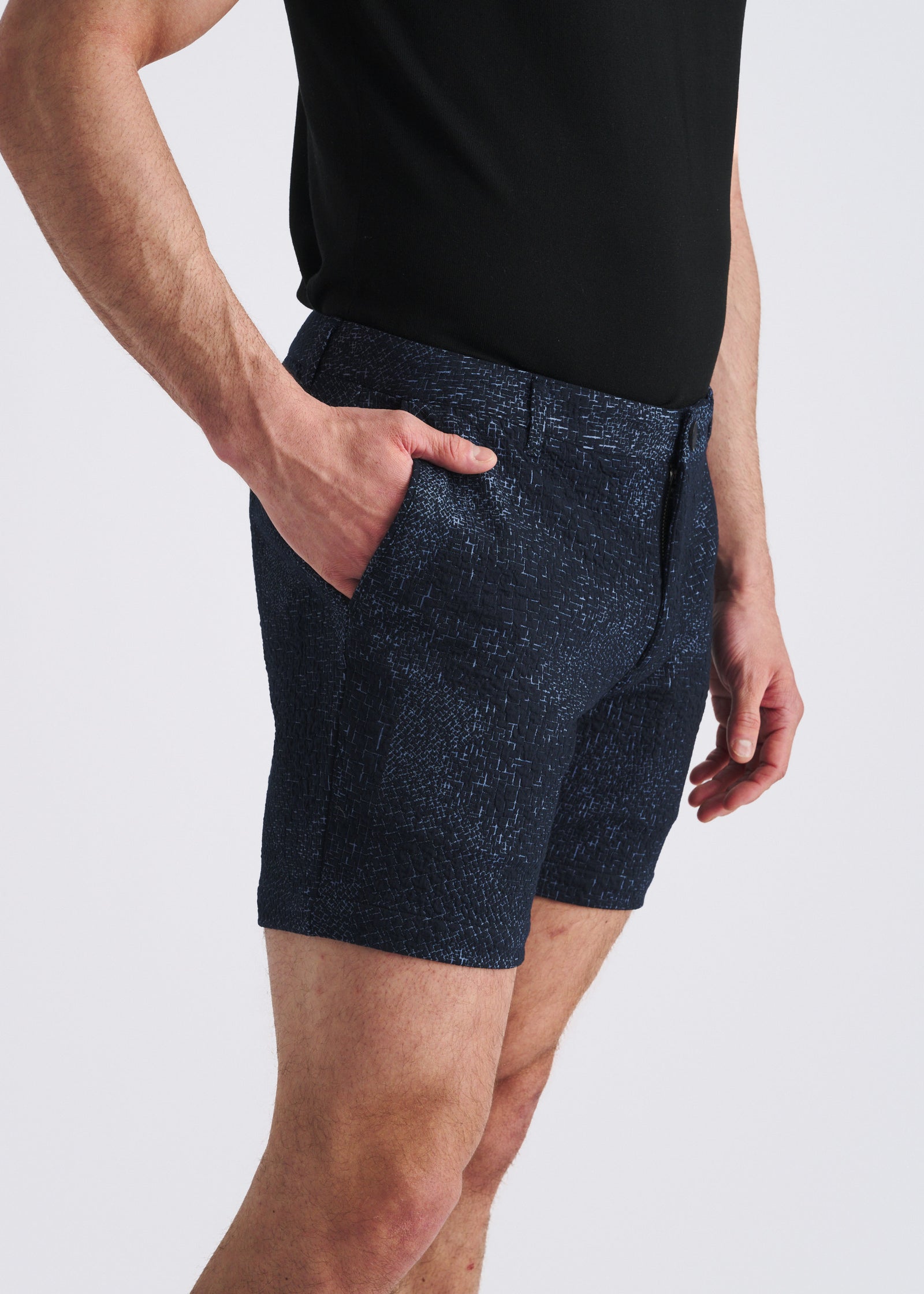 6" Abstract Jacquard Knit Chino Shorts