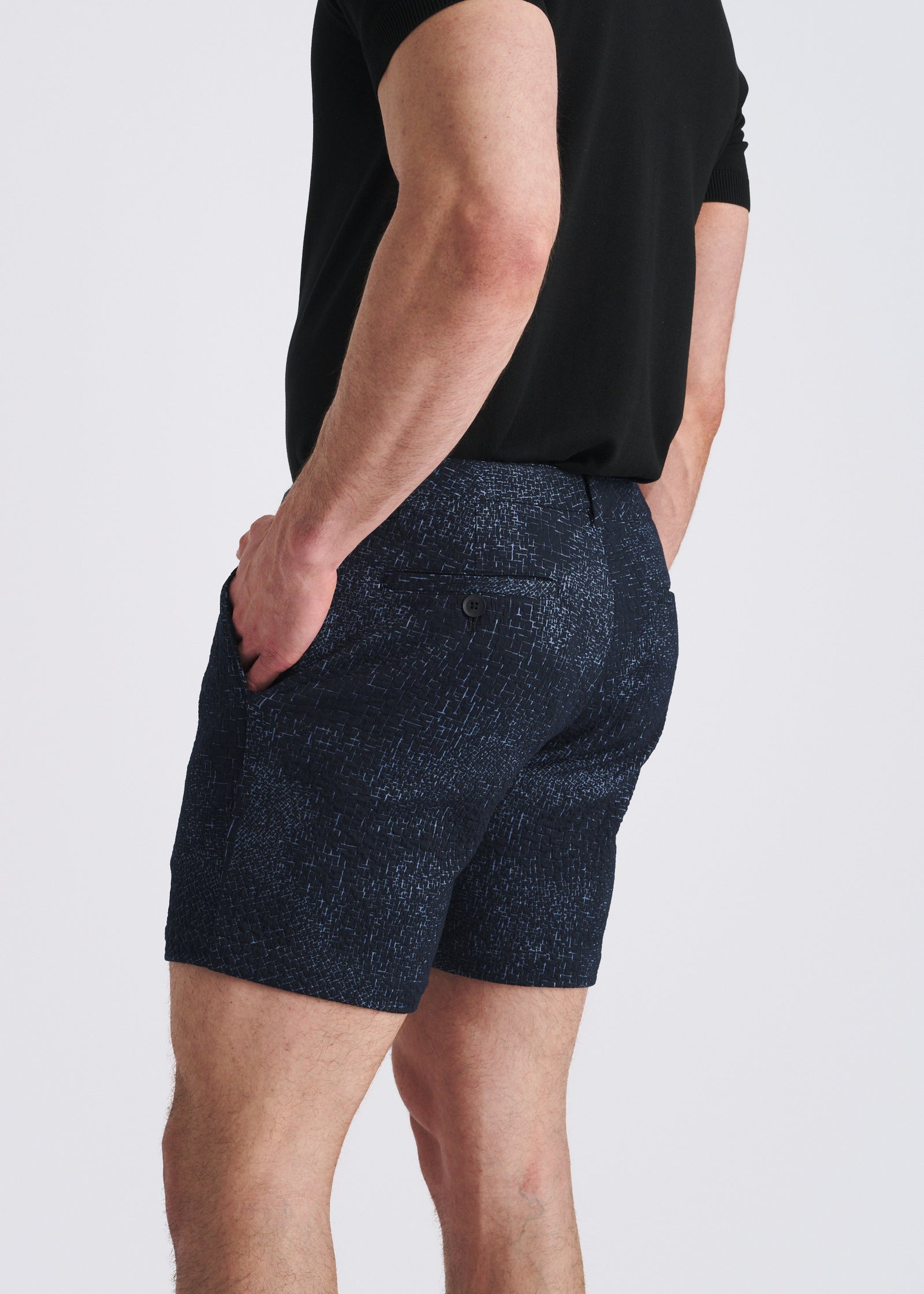 6" Abstract Jacquard Knit Chino Shorts