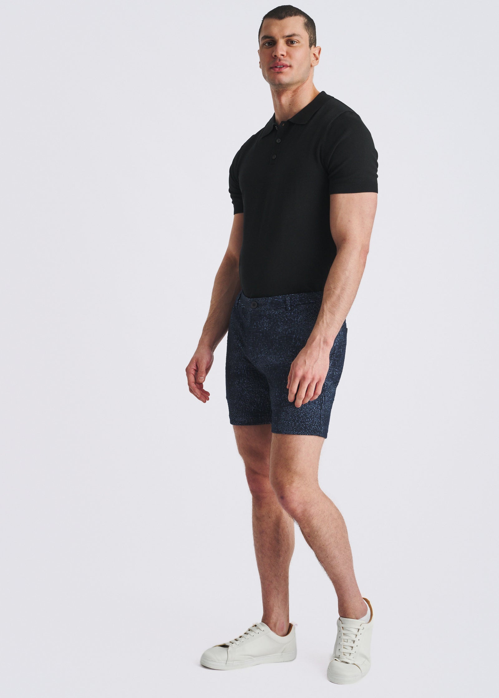 6" Abstract Jacquard Knit Chino Shorts