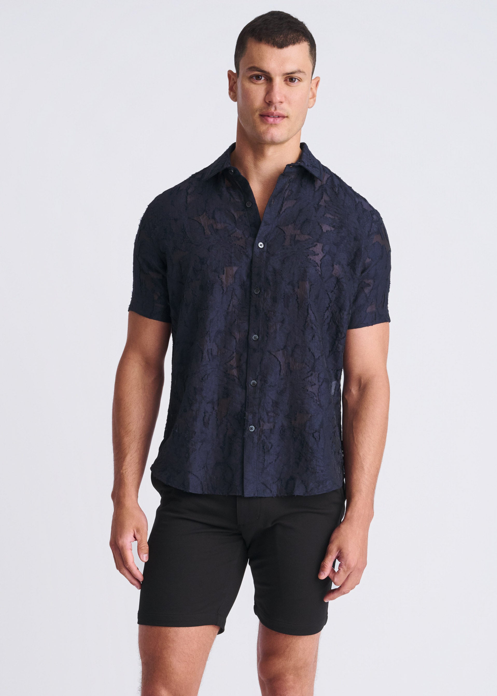 Lightweight Jacquard Short Sleeve Shirt