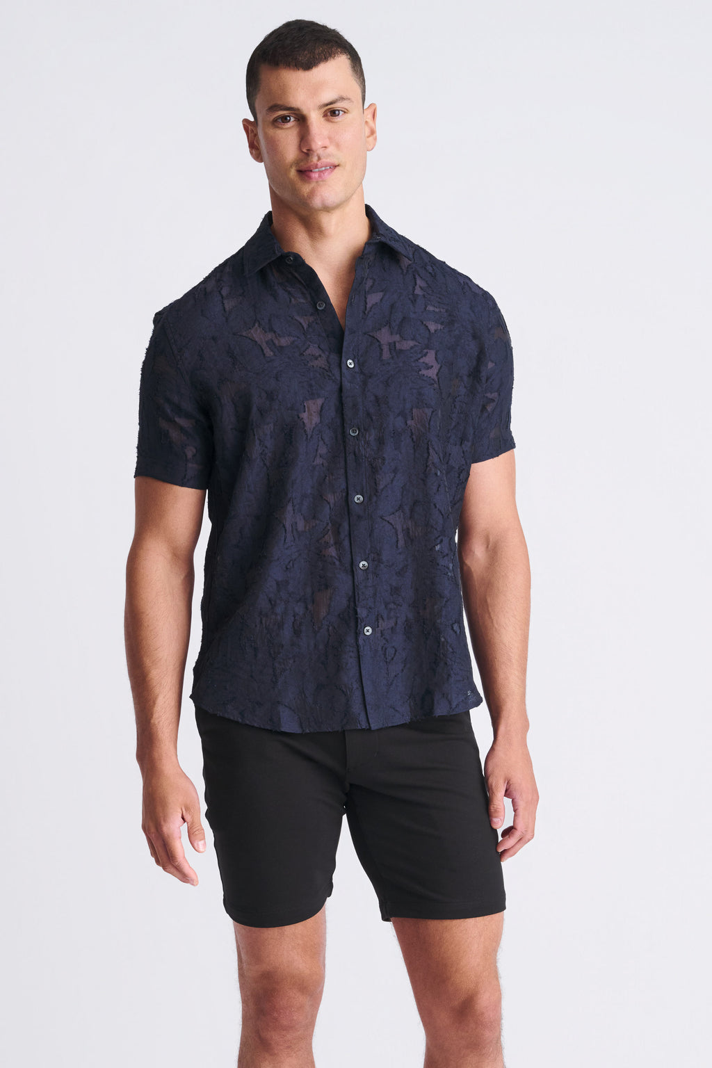 Lightweight Jacquard Short Sleeve Shirt
