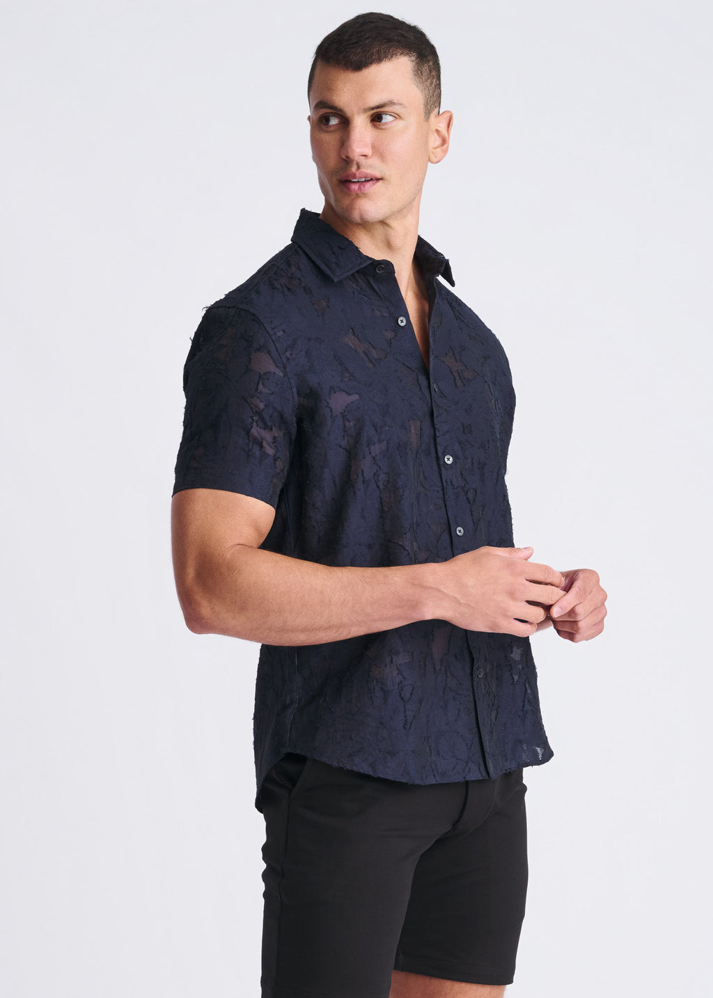 Lightweight Jacquard Short Sleeve Shirt