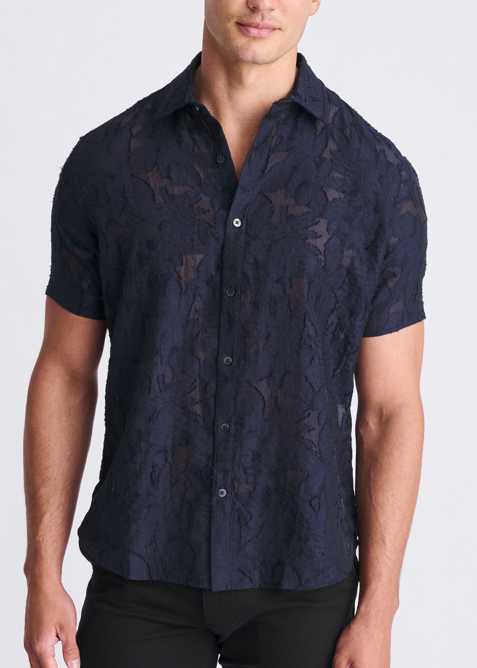 Lightweight Jacquard Short Sleeve Shirt