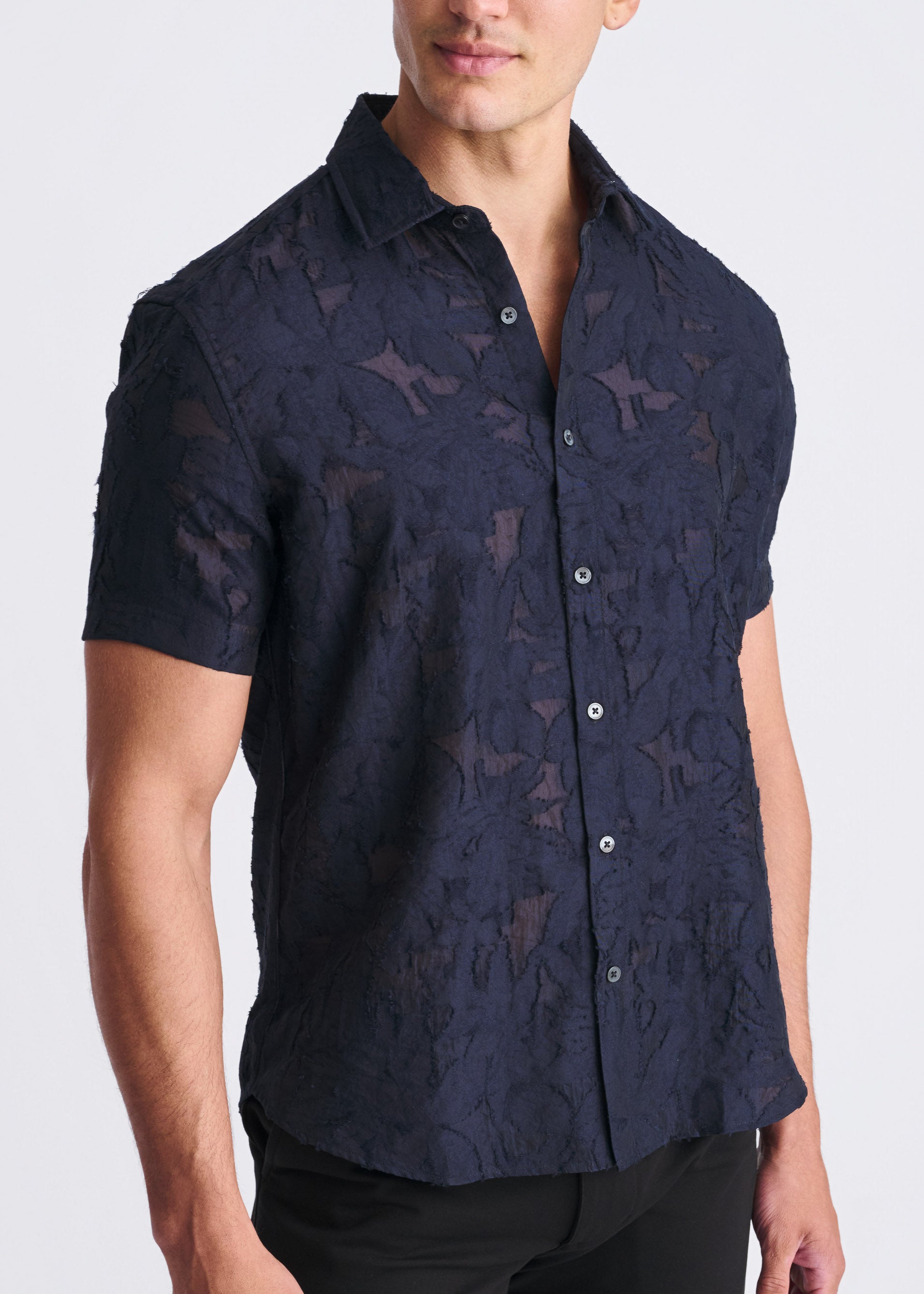 Lightweight Jacquard Short Sleeve Shirt