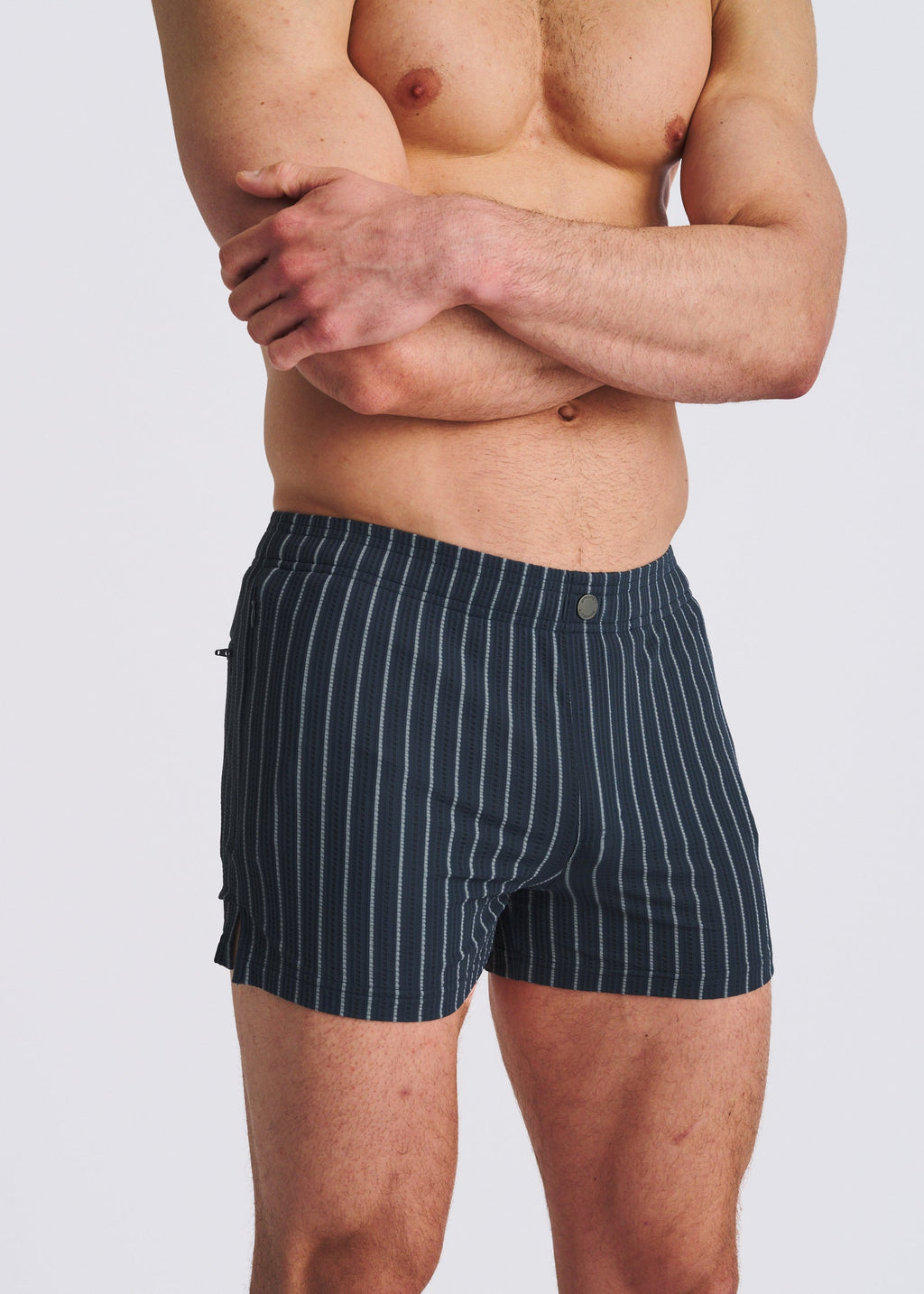 Vintage Stripe Seersucker Swim Shorts