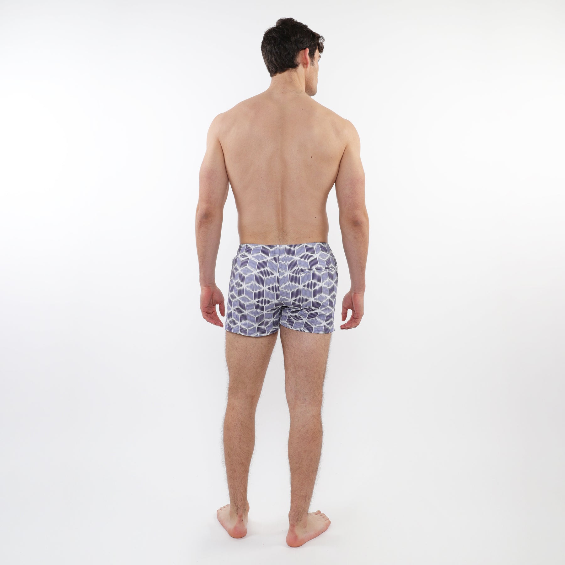 Periwinkle Cubes 2.5" Swim Shorts