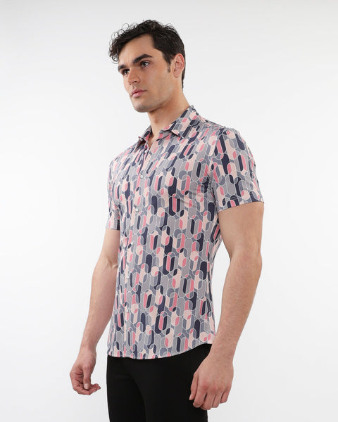 Grey Swirls Performance Short Sleeve Shirt