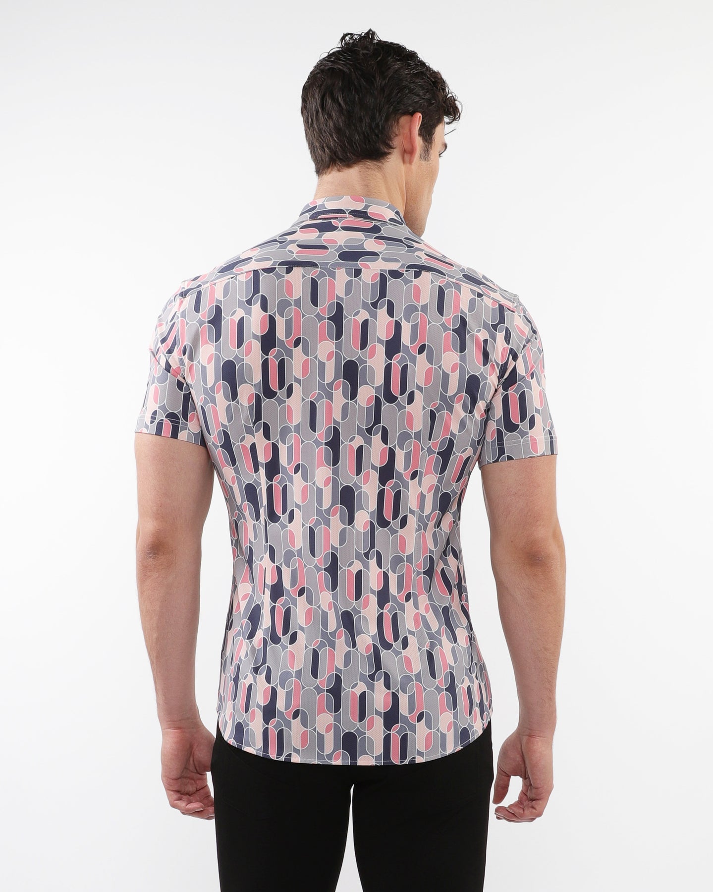 Grey Swirls Performance Short Sleeve Shirt