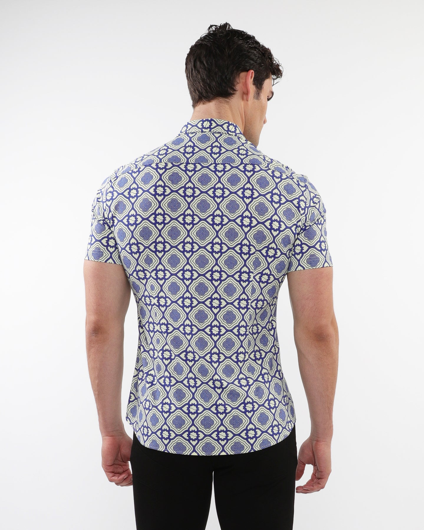 Cream Tiles Performance Short Sleeve Shirt