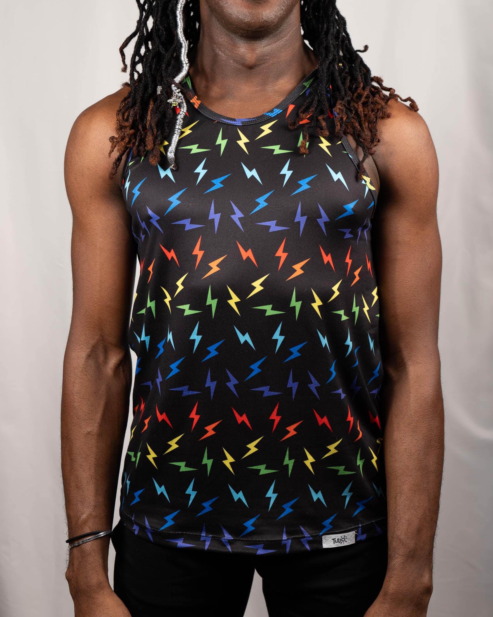 Rainbow Lightning Tank Black