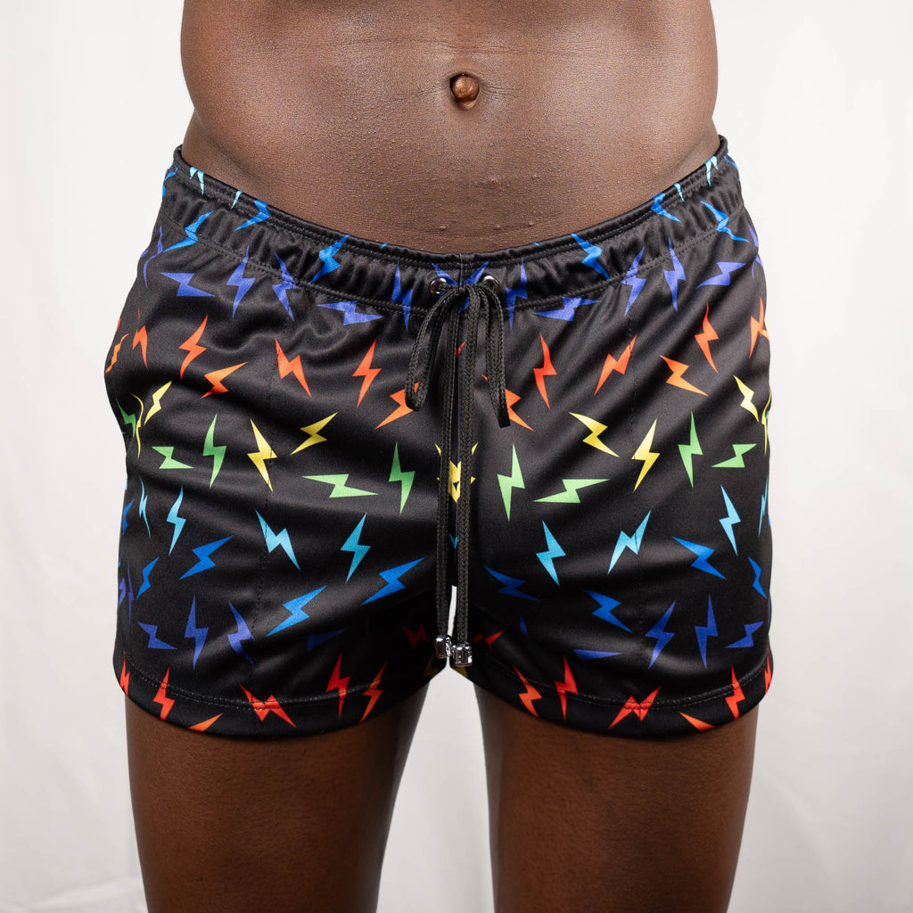 Rainbow Lightning Shorts Black