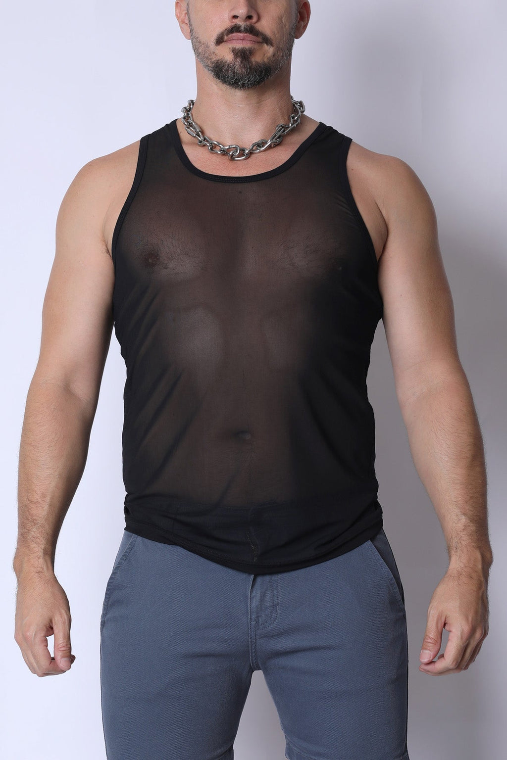 Phantom Mesh Tank Top Black