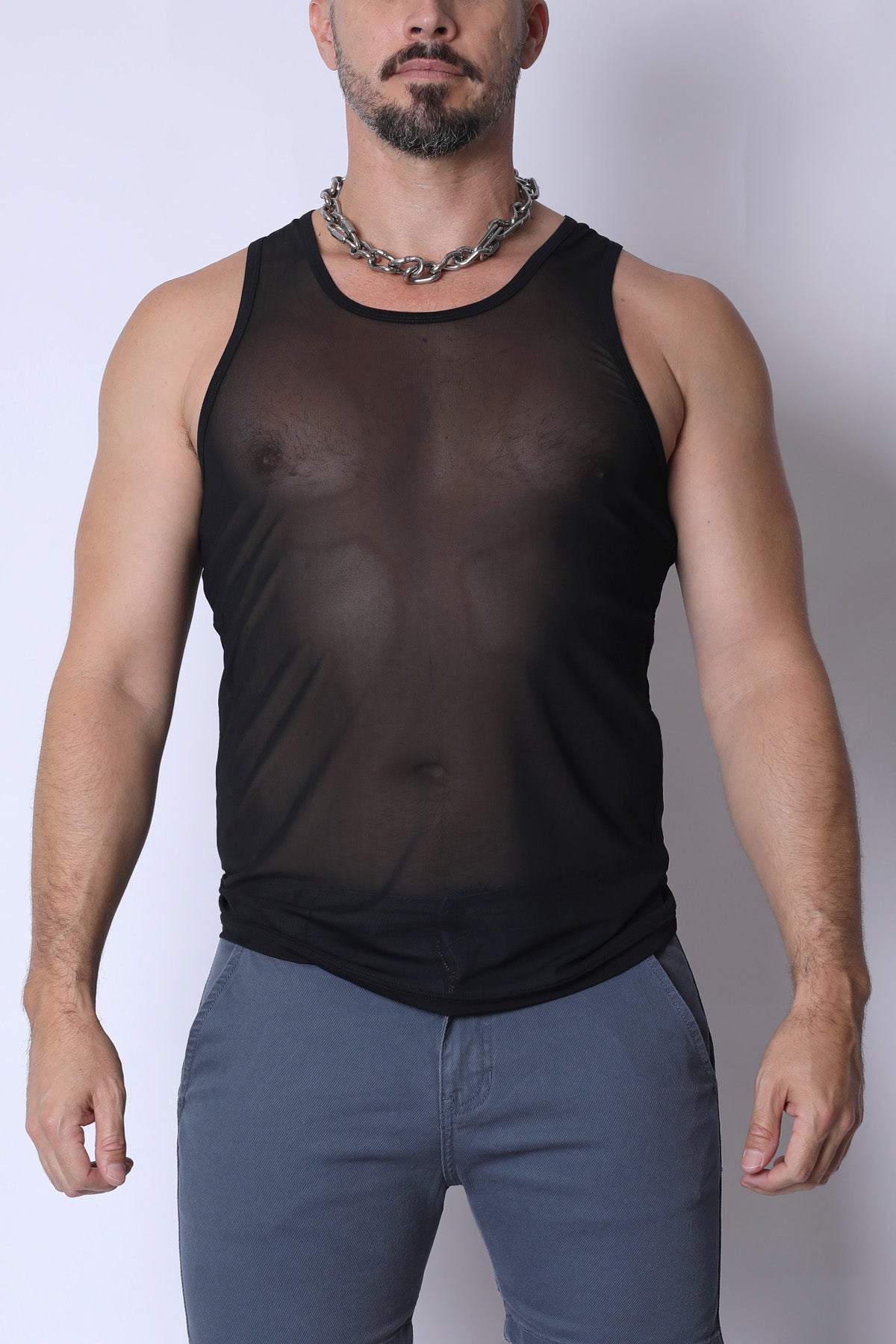 Phantom Mesh Tank Top Black