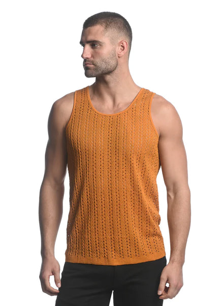 Stretch Gossamer Micro Arrows Tank Turmeric