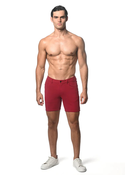 5" Stretch Knit Washed Denim Short Shiraz