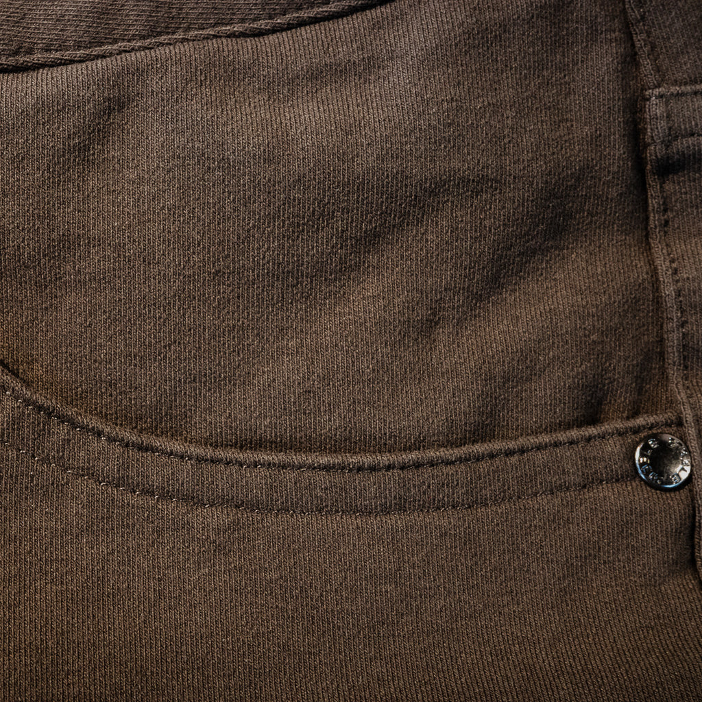 5" Washed Denim Stretch Short - Coffee