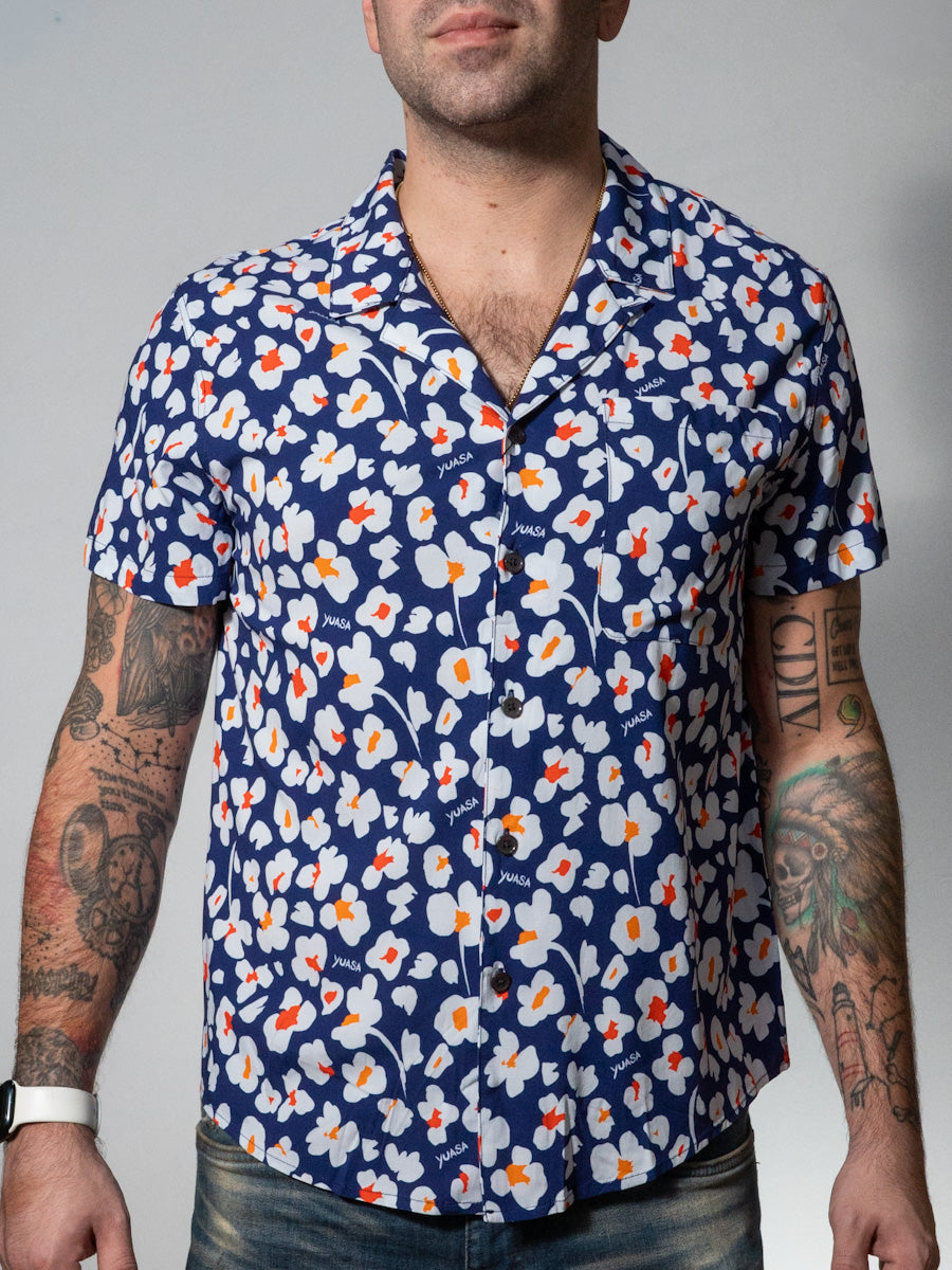 Animal Floral Resort Shirt Blue