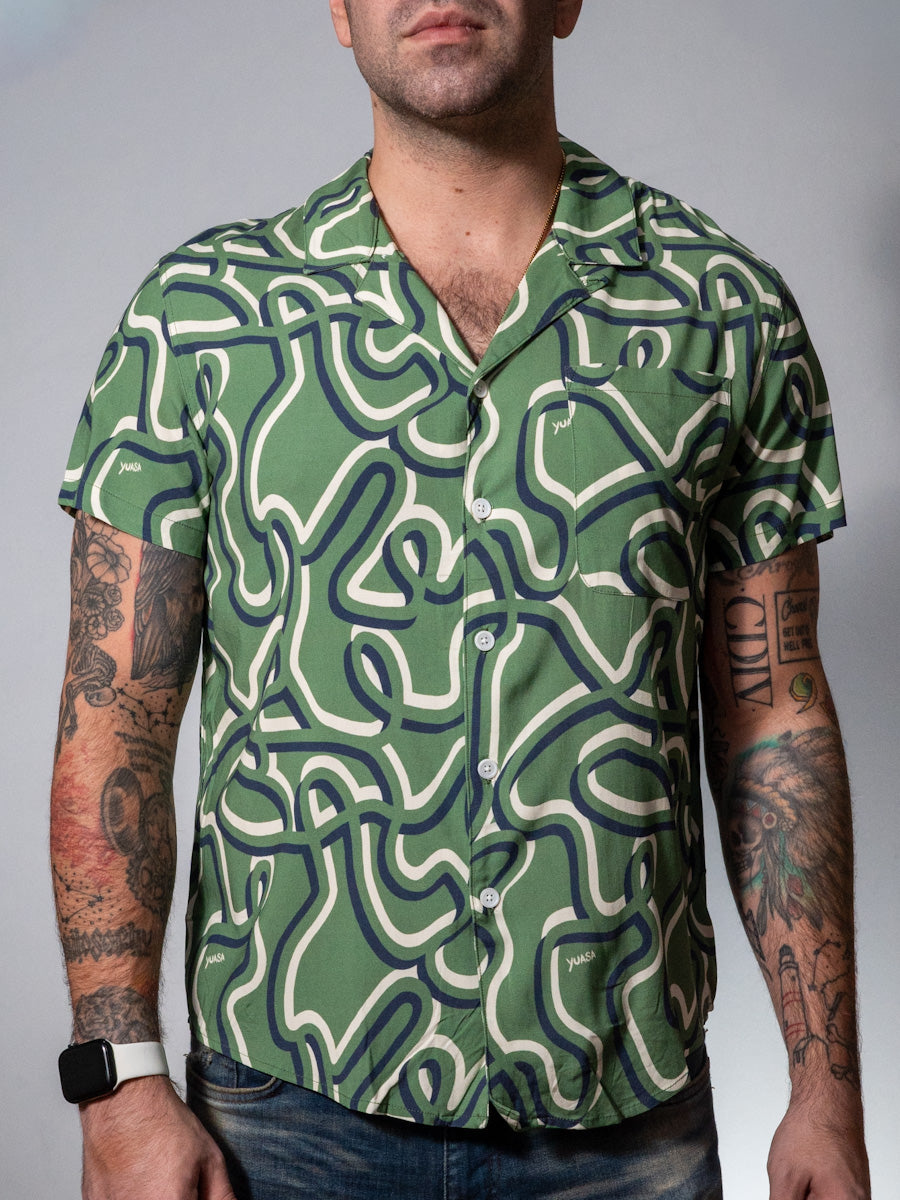 Electrical Swirl Resort Shirt Green