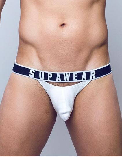 Ribbed Slashed Jock White