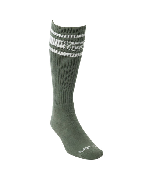 Hook'd Up Sport Sock - Army/ White