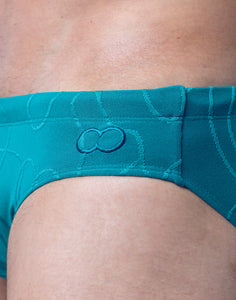 V10 Swim Brief - Ripple Texture Teal