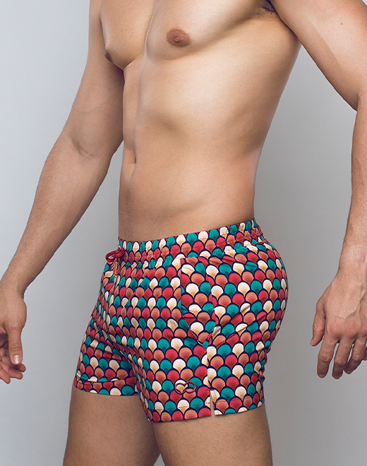 S50 Retro Red Swim Short Red