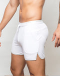 4" SPR Racer Shorts White