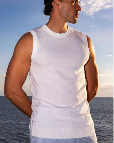 Sapphire Knit Vest White