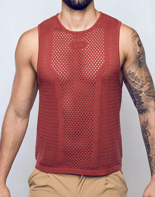 Amalfi Crochet Tank Brown